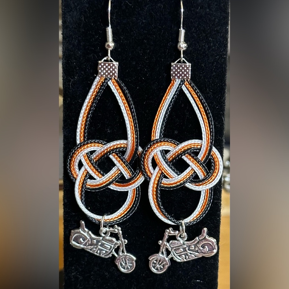 Handmade Paracord Motorcycle Earrings